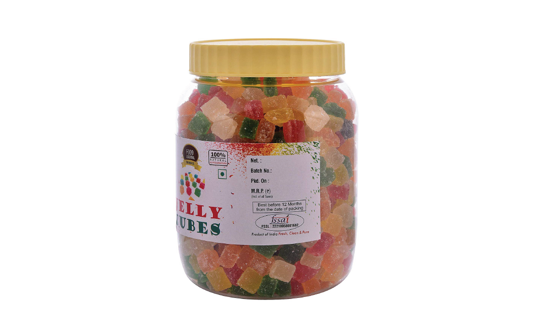 Food Essential Jelly Cubes    Plastic Jar  500 grams